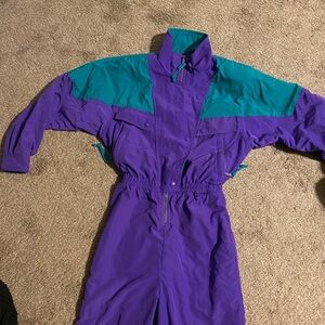 Eddie Bauer Purple and Teal Vintage Snowsuit